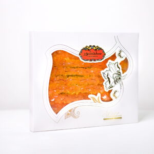 کادویی ۵۰۰ گرمی زعفرانی طلاکوب